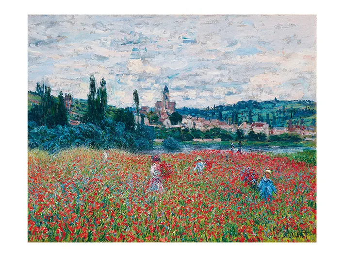 Monet, Mohnfeld, bei Vethieul Monet, Mohnfeld, bei Vethieul