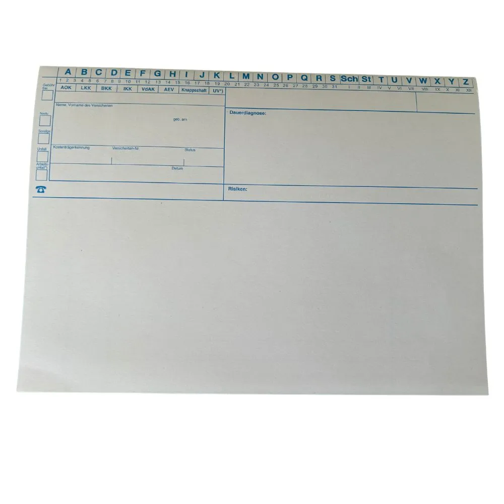 OPTIMA Karteimappe, gefaltet, weiß/blau OPTIMA Karteimappe, gefaltet, weiß/blau