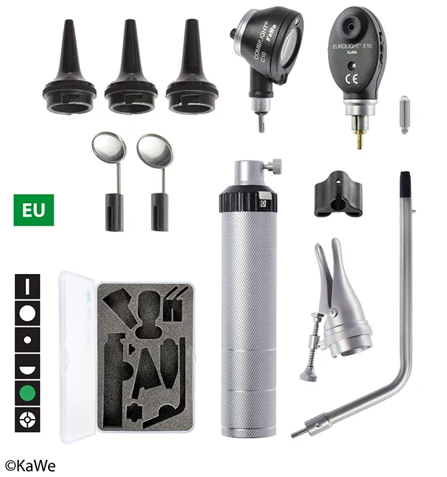 KaWe Basic Set C10/E16, Otoskop und Ophthalmoskop 2,5 V, VL,VL, 6 Blenden KaWe Basic Set C10/E16, Otoskop und Ophthalmoskop 2,5 V, VL,VL, 6 Blenden