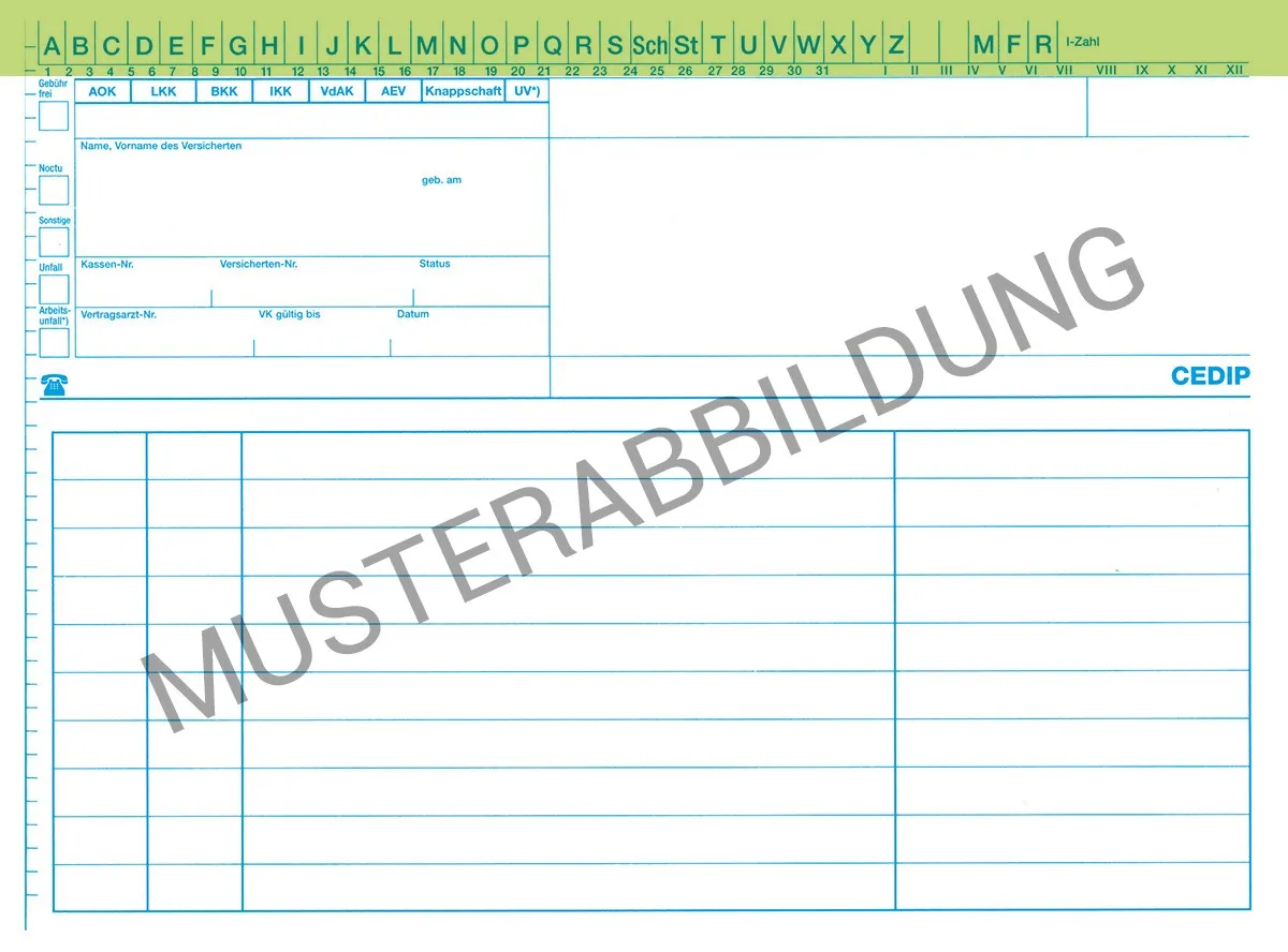 Supra Allgemein grün SUPRA Allgemein – eine praktische, gebrauchsfertige Karteimappe in grün im DIN A5 Format, ideal für den Praxisbedarf. Diese gefalteten Karteimappen bieten eine übersichtliche Dokumentation und kommen in einer Verpackungseinheit von 250 Stück.