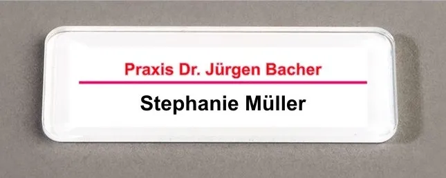 Namensschilder, 2-zeilig, schwarz + rot Namensschilder, 2-zeilig, schwarz + rot