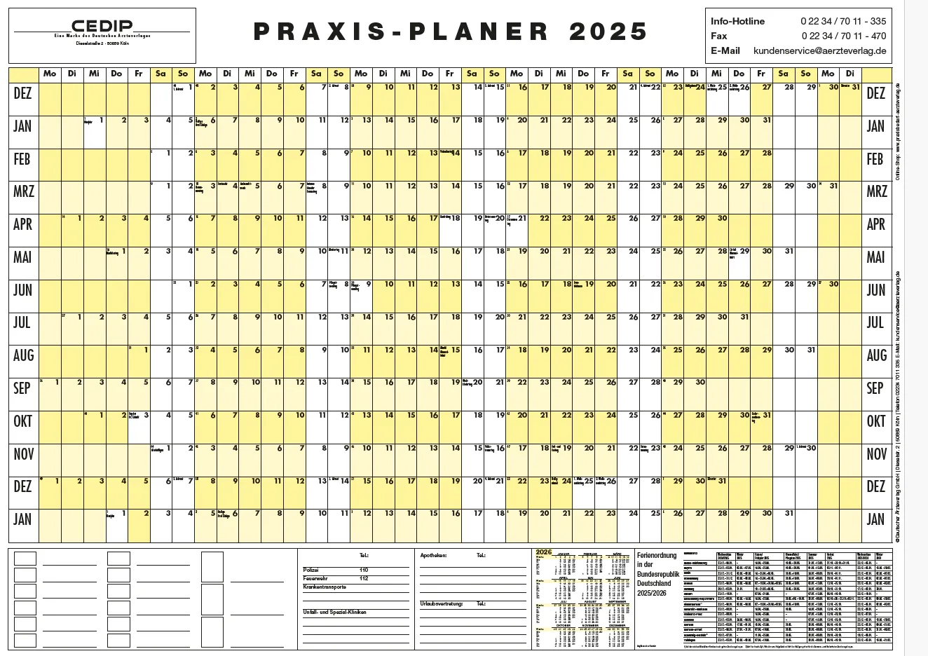 Praxiswandplaner 2025 Praxiswandplaner 2025
