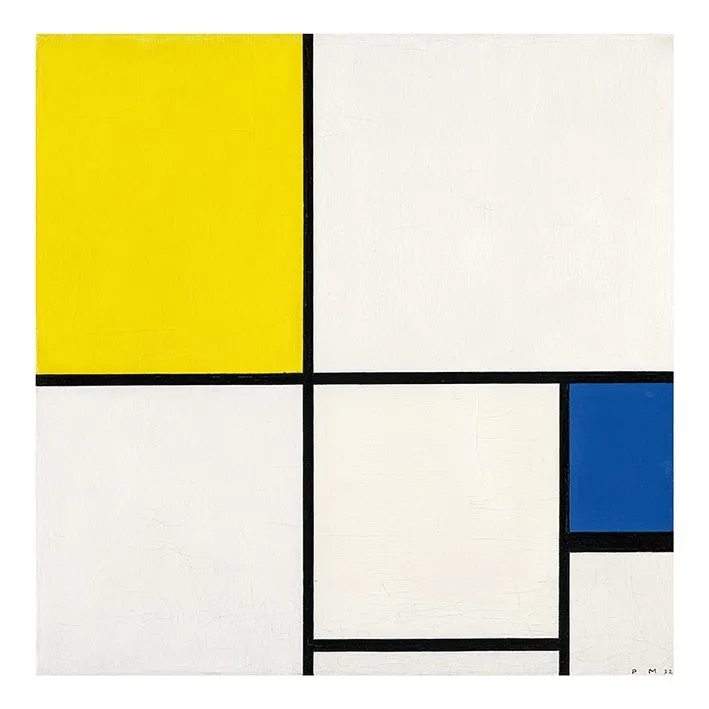 Mondrian, Komposition mit Blau und Gelb Mondrian, Komposition mit Blau und Gelb