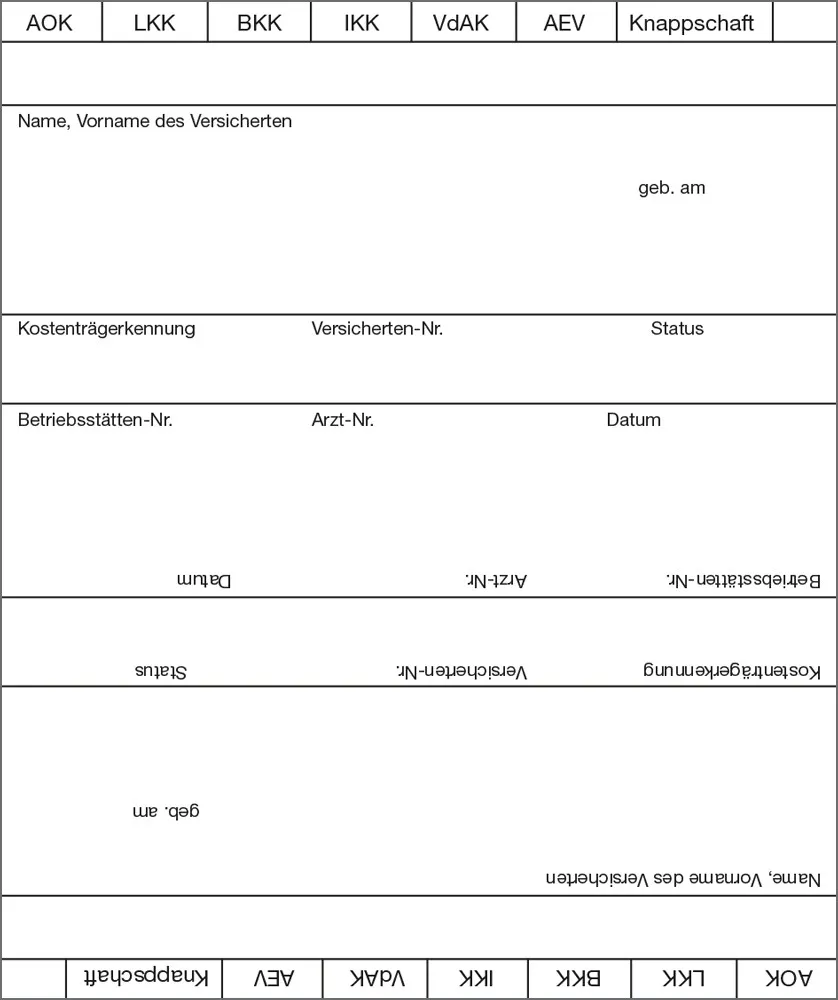 Personalienfeld Etiketten für die eGK (2er ) - für Nadeldrucker Personalienfeld Etiketten für die eGK (2er ) - für Nadeldrucker
