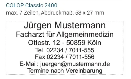 COLOP 2400 Ersatz-Set Druckplatte und Stempelkissen