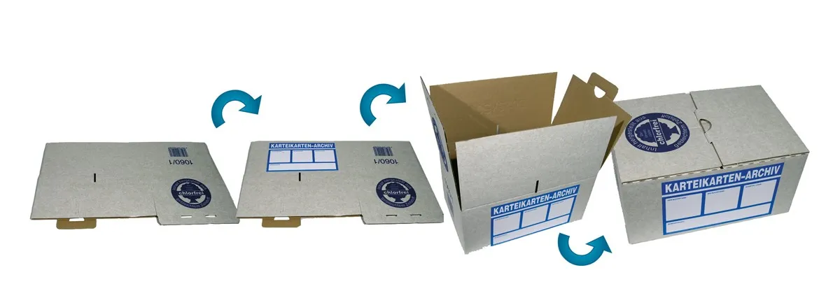 Archiv-Kartons mit Aufkleber Archiv-Kartons zur sicheren Aufbewahrung von DIN A5 Karteikarten und -mappen. Diese Kartons zeichnen sich durch einen einfachen Aufbau aus und werden im praktischen Set von 10 Stück geliefert, inklusive Aufklebern zur einfachen Beschriftung.