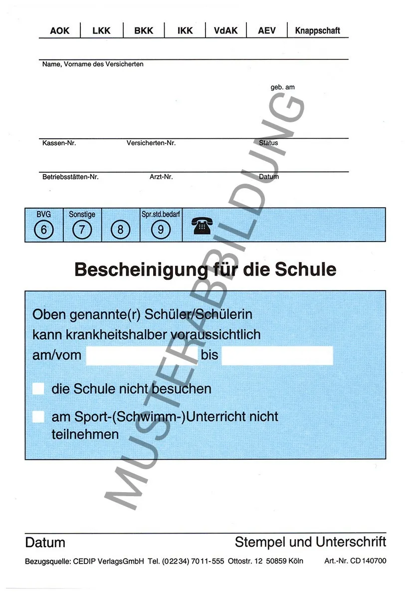 Bescheinigung Schule Die Bescheinigung für die Schule, aus holzfreiem Papier, ist eine kompakte Lösung zur Dokumentation von Terminen. Sie ist im handlichen DIN A6 Format und einseitig bedruckt.
