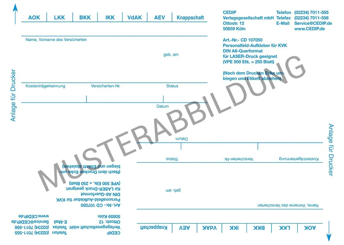 2er Personalienfeld Etiketten Laserdrucker Personalienfeld Etiketten (2er) für Laserdrucker – perfekt zum mühelosen Überkleben von Namen und Adressen. Jedes Etikett hat die Maße 8 x 4,7 cm, während das Blattformat 14,8 x 10,5 cm beträgt. In einer Verpackungseinheit sind 500 Aufkleber enthalten.