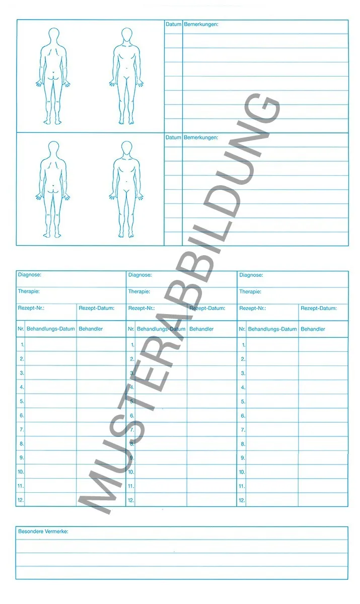 Simplex Karteikarte Physiotherapeut mit Figur SIMPLEX Karteikarte Physiotherapeuten mit Figur